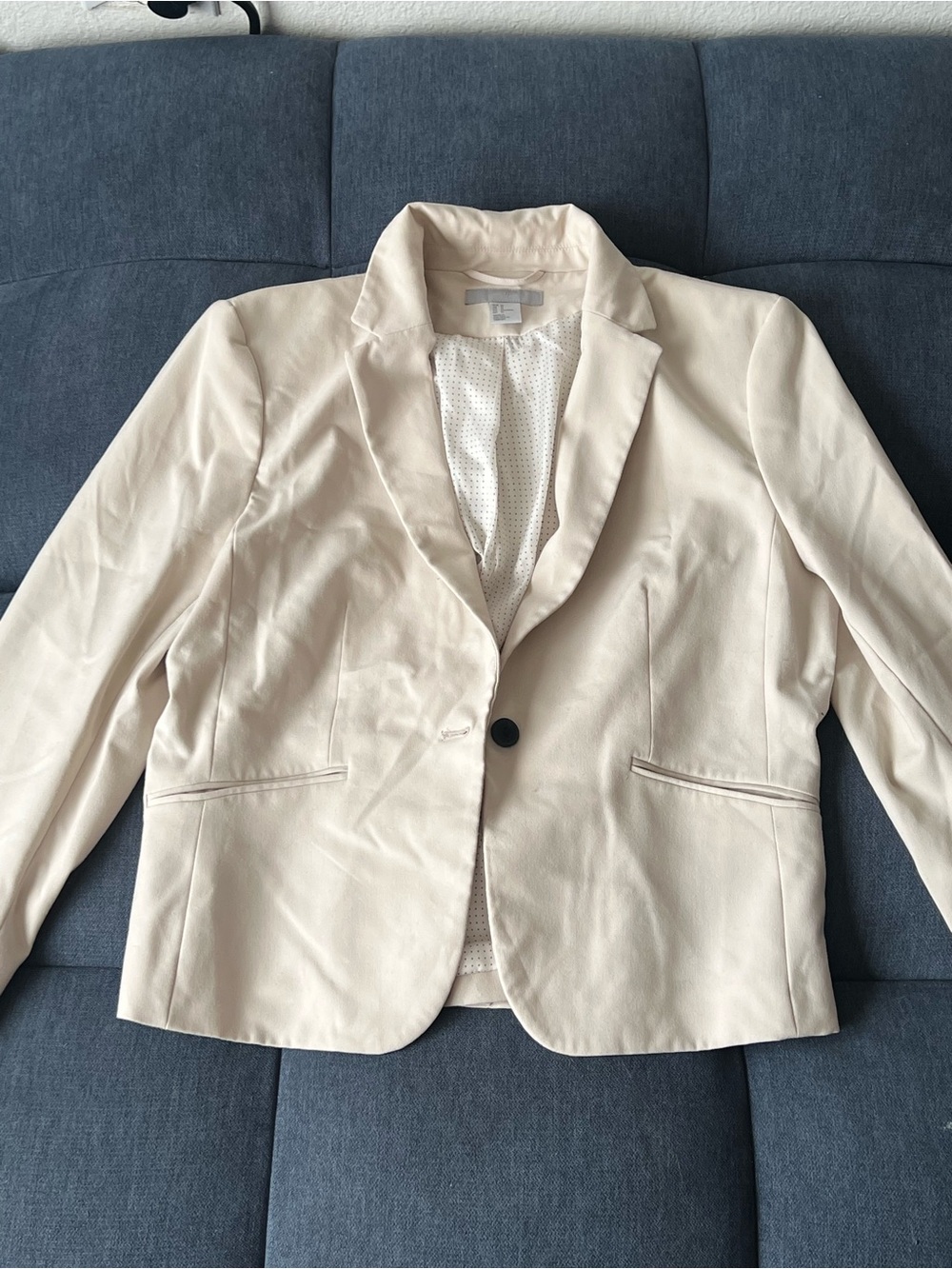 H&M Cream Single-Button Blazer Jacket
